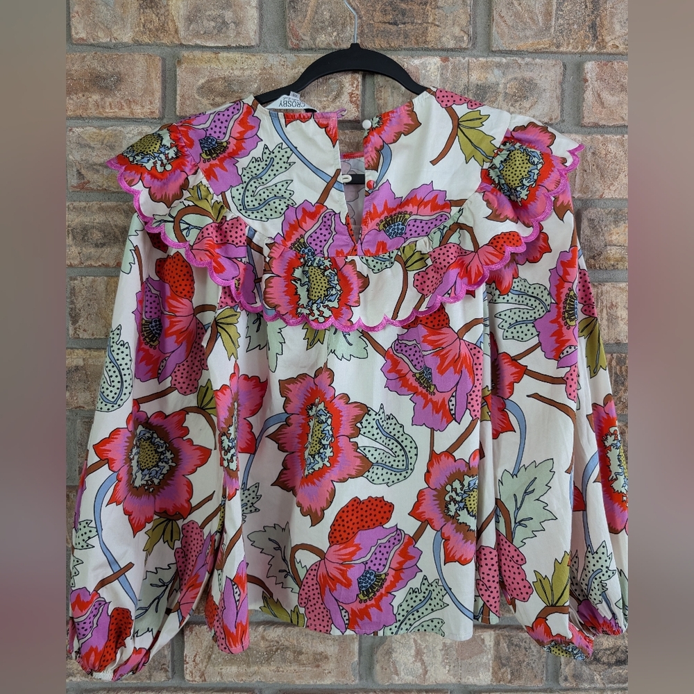 Crosby By Mollie Burch Francine Top Bohemian Cottagecore - Picture 2 of 5